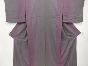 疋田縞に枝垂れ桜模様　小紋着物